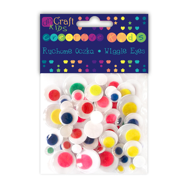 Ruchome oczka mix - kolorowe, 75 szt.