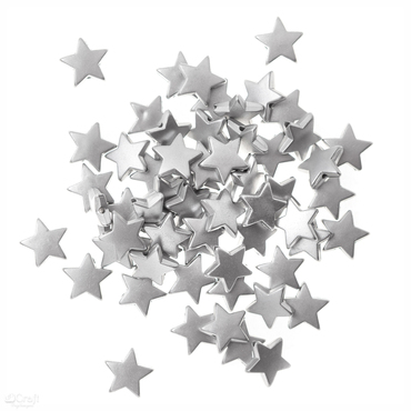 KORALIKI GWIAZDKI, 1,5 CM, 60 SZT.SREBRNE
