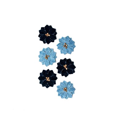 Kwiaty jeans, 6 szt. Marine