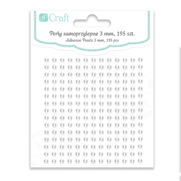 Perły samoprzylepne 3 mm, 195 szt. off white