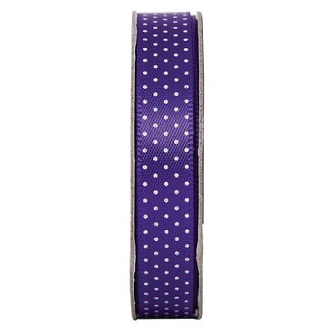 Tasiemka satynowa w kropki - Anita's - deep purple, 3 m