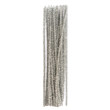 Druciki kreatywne 30 cm srebrne, 25 szt