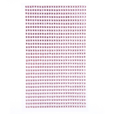 Kryształki samoprzylepne 3mm, 806 szt. light pink
