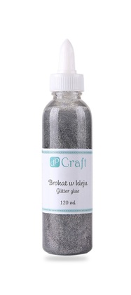 Brokat w kleju, 120 ml - silver