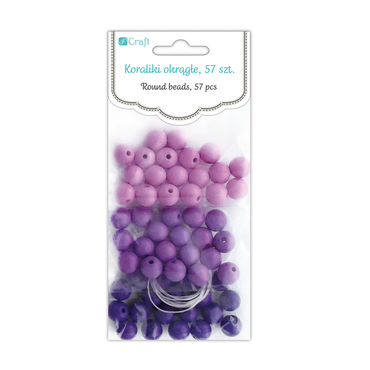 Koraliki okrągłe, 57 szt.  - berry