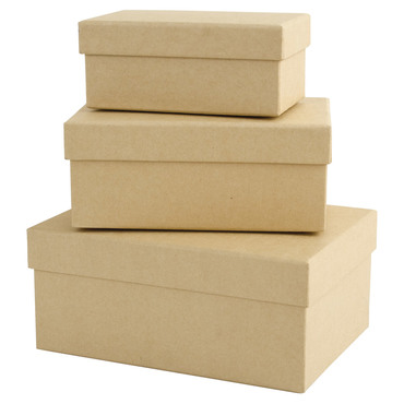 Tekturowe pudełka - Papermania - prostokątne, 3 szt.